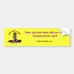 Dark Race Car Driver Girl Bumper Sticker