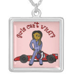Dark Race Car Driver Personalized Necklace