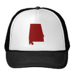 Dark Red Alabama Shape Hat