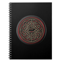 Dark Red and Black Metallic Celtic Knot Note Books