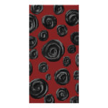 Dark red and black rose pattern. custom photo card