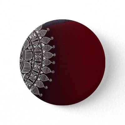 Dark red and silver design pinback button by perfectpostage