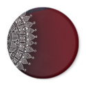 Dark red and silver design magnets