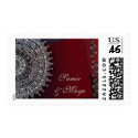 Dark red and silver design stamp