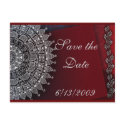 Dark red and silver design postcards