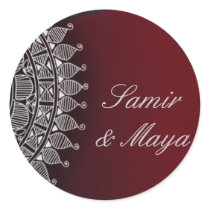 Dark red and silver design stickers by perfectpostage Dark red and silver design stickers