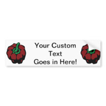 Dark Red bell pepper top view graphic Bumper Stickers