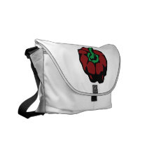 Dark Red bell pepper top view graphic Messenger Bag
