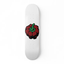 Dark Red bell pepper top view graphic Skateboard Deck