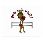 Dark Red Boxing Girl Post Card