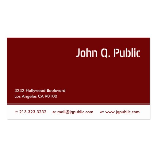 Dark Red Color Business Card