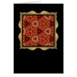 Dark Red & Cream spider web pattern cards