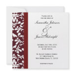 Dark Red damask wedding invite