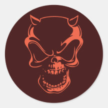 Dark Red Demon Skull Sticker