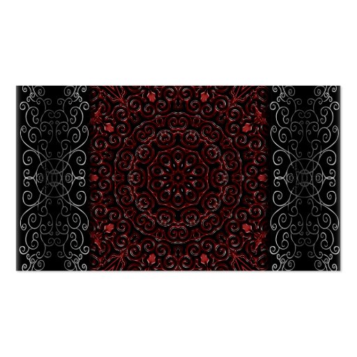 Dark red Embossed Swirls Tile 232 Business Cards (back side)
