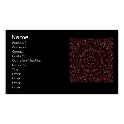 Dark red Embossed Swirls Tile 232 Business Cards (front side)