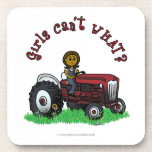 Dark Red Farmer Girl Coaster