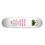 Dark Red Farmer Girl Custom Skate Board