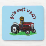 Dark Red Farmer Girl Mousepad