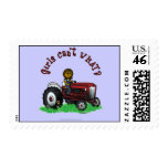 Dark Red Farmer Girl Stamps