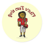 Dark Red Football Round Sticker