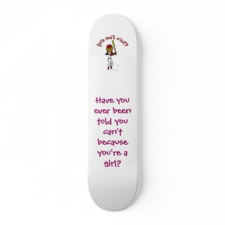 Dark Red Girls Baseball Skate Board Deck