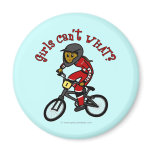 Dark Red Girls BMX Refrigerator Magnet