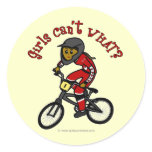 Dark Red Girls BMX Round Sticker
