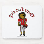 Dark Red Girls Football Mouse Pad