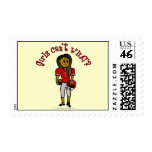 Dark Red Girls Football Postage Stamp