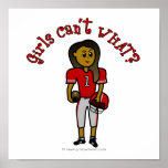 Dark Red Girls Football Poster