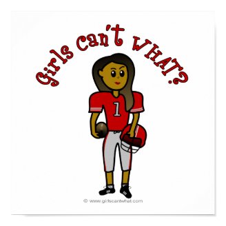Dark Red Girls Football Poster