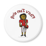 Dark Red Girls Football Refrigerator Magnet