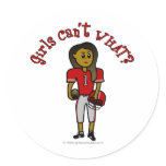 Dark Red Girls Football Round Sticker