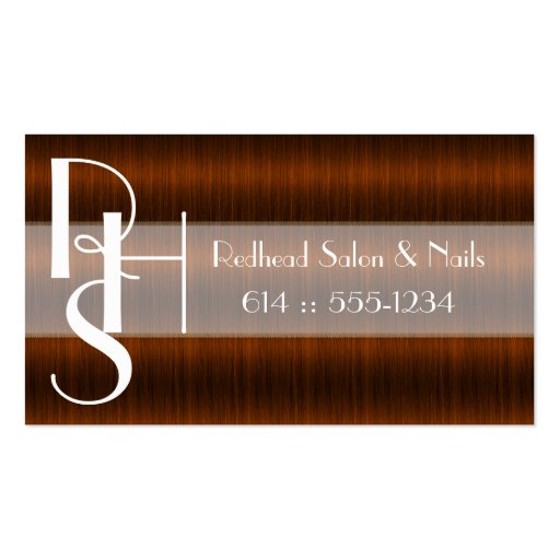 Dark Red Hair Salon Stylist Beauty Business Cards (front side)