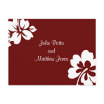 Dark Red Hibiscus Wedding Invitation Postcards
