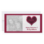 dark red love heart photo cards