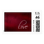 Dark Red Love stamp Wedding Postage