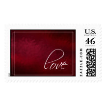 Dark Red Love stamp Wedding Postage