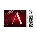 Dark red monogram postage by aslentz Dark red monogram postage