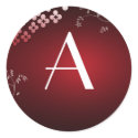 Dark Red Monogram stickers by aslentz Dark Red Monogram stickers