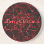 Dark Red Poinsettia Coaster coasters
