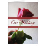 Dark Red Rose Temptation Our Wedding Greeting Card