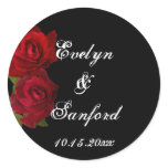 Dark red roses gothic wedding favor name tag label stickers