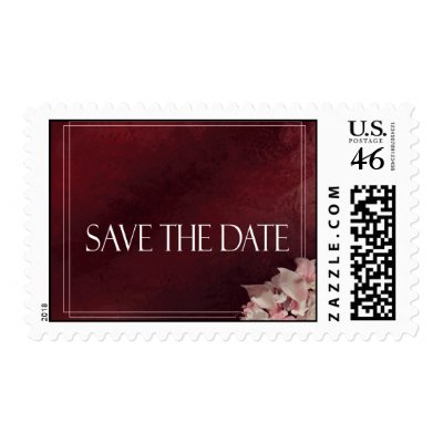 Dark Red Save the date Postage Stamp