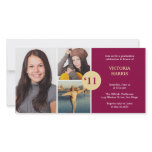 Dark red simply collage class of grad announcement photo cards