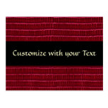 Dark Red Textured Leather Designs Postcard