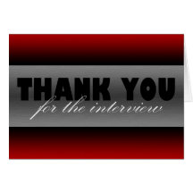 Dark Red "Thank you for the interview" Card