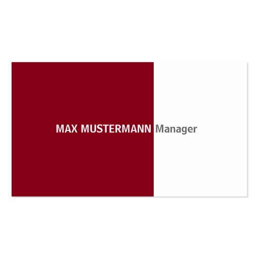 Dark red visiting card business card
