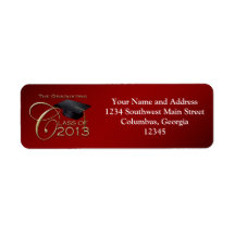 Dark Red w/Cap 2013 Graduation Return Address Labels